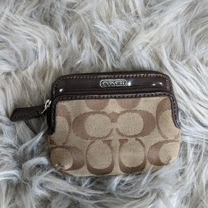 Authentic Coach Brown Monogram Wallet/Coin Pouch